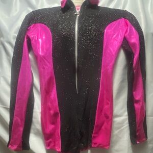 Sparkling Pink and Black Kids Dance Costume